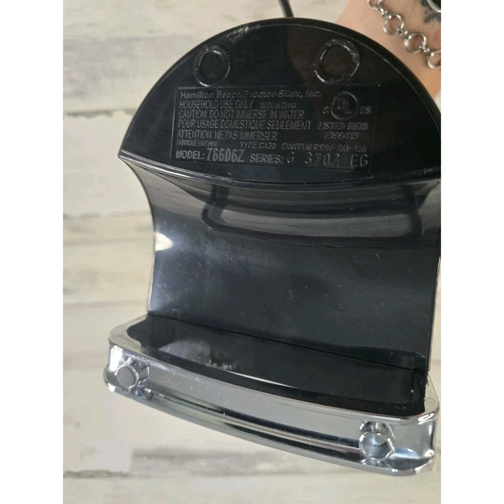 Hamilton Beach 76606Z Electric Can Opener Black Chrome with Knife Sharpener